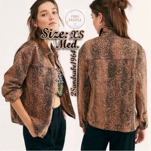 Free People -  Snake Trucker Jacket - Color: Brown Snake